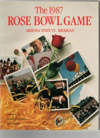1987 Rose Bowl Game Program,  Michigan Wolverines V Arizona State Sun Devils