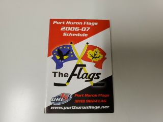 Rs20 Port Huron Flags 2006/07 Minor Hockey Pocket Schedule - Bud Light