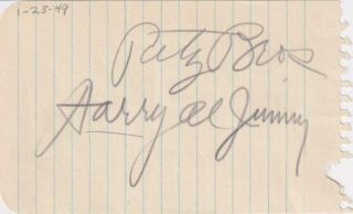 Harry Ritz - Signed Vintage Album Page Of The Ritz Brothers