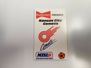 Rs20 Kansas City Comets 1986/87 Misl Soccer Pocket Schedule - Budweiser