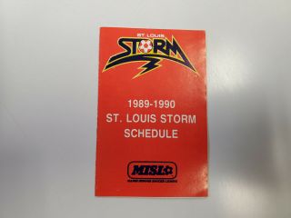 Rs20 St.  Louis Storm 1989/90 Misl Soccer Pocket Schedule - Budweiser