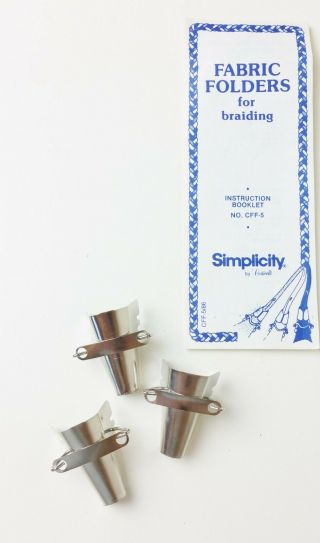 Vintage Simplicity Metal Fabric Folders For Making Braided Rugs Braiding Tools