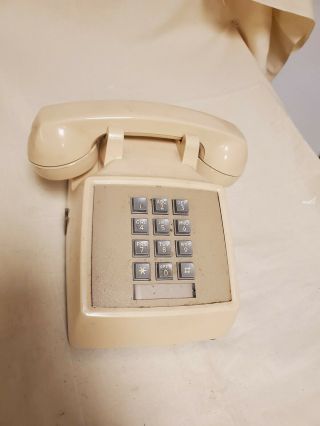 Vintage Western Electric Bell System Beige 2500mmg Push Button Desk Telephone