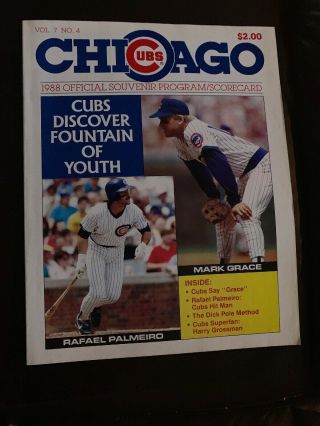 Chicago Cubs 1988 Official Souvenir Program Volume 7,  No 4