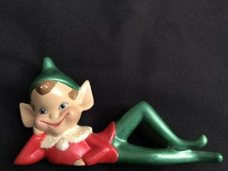 Vintage Ceramic Elf Pixie 6 " Figurine Christmas