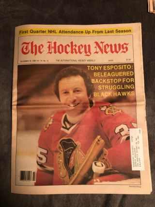 1980 The Hockey News: Dec 19,  Vol 34 No 12,  Tony Esposito On Cvr,  Nhl,  Ihl,  Whl,