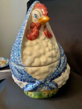 Vintage N S GUSTIN Co Ceramic 3 Piece Chicken Soup Tureen California Pottery 2