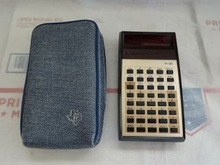 Vintage Texas Instruments Ti - 30 Calculator With Case Great