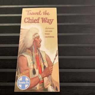 Vintage Santa Fe Travel The Chief Way Train Indian Brochure
