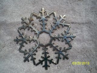 Vintage Leonard Silver Snowflake Silver Plated Trivet Hot Plate Made In Italy