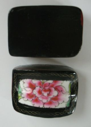 Vintage Chinese Black Lacquer Paper Mache 
