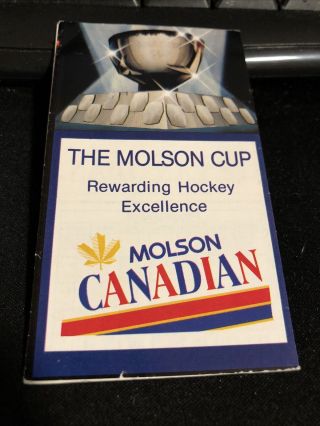 1990 - 91 Calgary Flames Hockey Pocket Schedule Molson Version 3