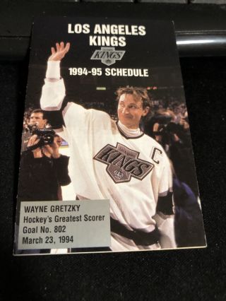 1994 - 95 Los Angeles Kings Hockey Pocket Schedule Bud Light Version Wayne Gretzky