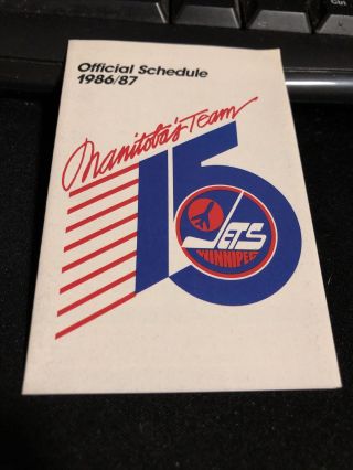 1986 - 87 Winnipeg Jets Hockey Pocket Schedule Molson Version
