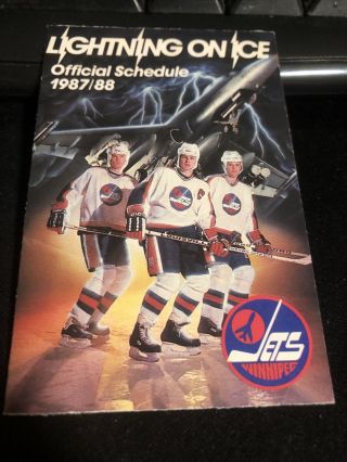 1987 - 88 Winnipeg Jets Hockey Pocket Schedule Molson Version