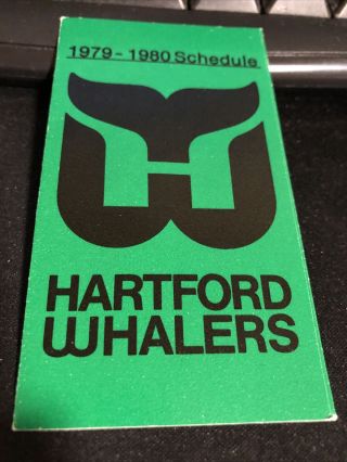 1979 - 80 Hartford Whalers Hockey Pocket Schedule Wtic/civic Center Shops Version