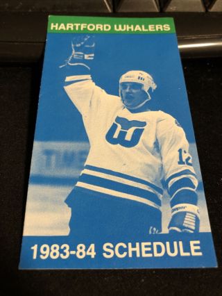 1983 - 84 Hartford Whalers Hockey Pocket Schedule Conn Bank/bud Mark Johnson
