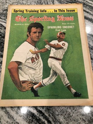The Sporting News March 6,  1976 Fred Lynn Boston Red Sox