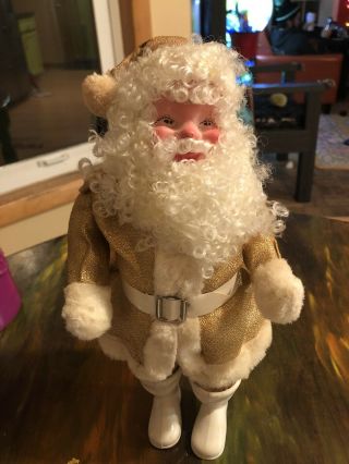 Vintage Harold Gale 13 " Christmas Santa Claus Figure Wearing A Gold Coat