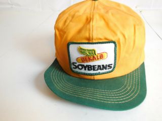 H1 Vintage Dekalb Soybeans Vintage Snapback Hat Patch Cap Farmer K - Brand U.  S.  A.