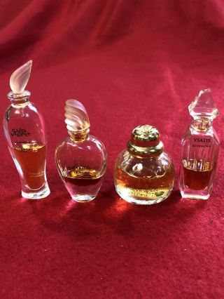 4 Vintage Collectable Minature Givenchy Perfume Bottles
