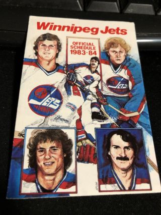 1983 - 84 Winnipeg Jets Hockey Pocket Schedule Molson Version