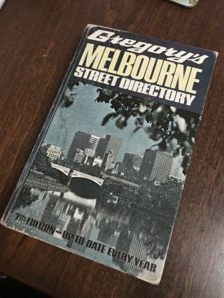 1973 Vintage Gregory’s Melbourne Street Directory 70s Maps Road Map Car Book