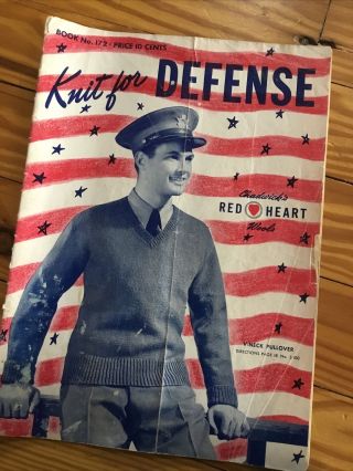 Vintage 1941 Wwii Knitting For National Defense Program Pattern Book - Military