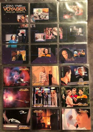 1995 Skybox Star Trek Voyager Season 1 Series 2,  Complete Set Of 90,  W/sheets Nm