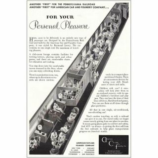 1948 American Car And Foundry: Pennsylvania Railroad Vintage Print Ad