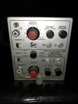Vintage Tektronix Type Ca Plug In Unit Adapter Oscilloscope Plug In Scope
