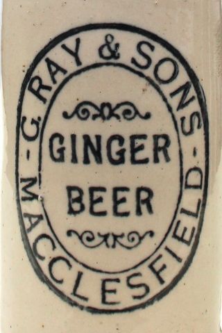 Vintage C1900s G.  Ray & Sons Macclesfield Cheshire Stone Ginger Beer Bottle