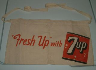 1950s - 60s Vintage " Fresh Up " With 7up Change Apron - Drive In/soda Shop