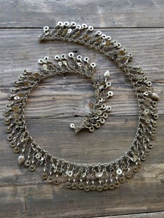 Vintage Kuchi Tribal Jewelry Chain Missing Dangles 34 " X 1.  75 " (6496)