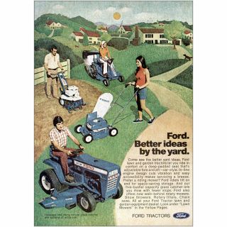 1974 Ford Lawn Mowers: Better Ideas By The Yard Vintage Print Ad