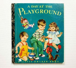 Vintage Little Golden Book,  A Day At The Playground,  1973,  