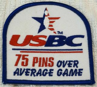 Vintage Usbc Bowling Patch 75 Pins Above Average Game Award