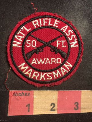 Vtg Nra National Rifle Association 50 Foot Award Marksman Patch - Gun O92d