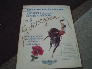 Vintage Sheet Music " Love Me Or Leave Me " In Whoopee,  Arr.  Piano,  Voice,  Ukulele
