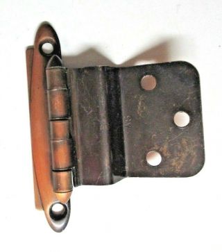 Amerock As Copper Semi Concealed Cabinet Door Hinge 1/2 " Inset 5 Knuckle 1 Vtg
