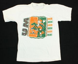 Vtg 80s 90s University Of Miami Hurricanes Sebastian Ibis Smoking Puffer Shirt