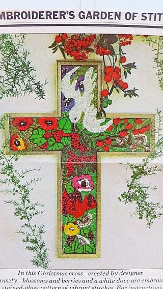 Mccall’s Vtg Needlework Pattern Embroidery Garden Of Stitches Christmas Cross