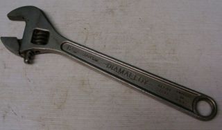 Vintage Diamond Tool Horseshoe Co Diamalloy Duluth Mn Usa 12 " Adjustable Wrench