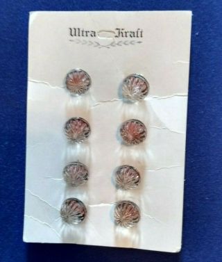 Vintage Ultra Kraft Card With 8 Clear Glass " Flashed " Buttons