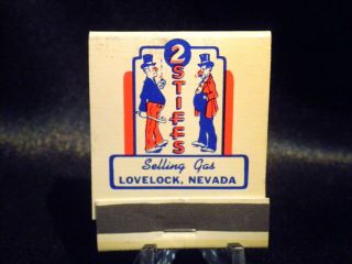 Vintage Matchbook - 2 Stiffs Gas - Lovelock,  Nv