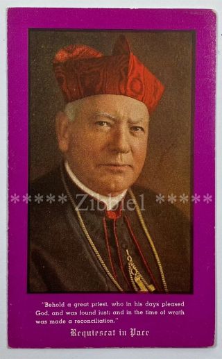 Cardinal William Henry O’connell,  Vintage 1944 Bi - Fold Holy Funeral Prayer Card.