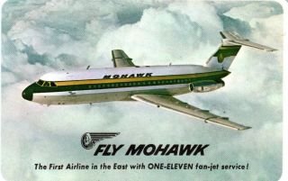 Vintage Mohawk Airlines One - Eleven Fan - Jet 1965 Pocket Calendar