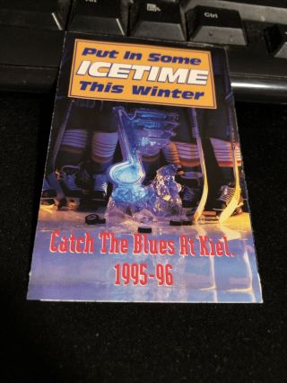 1995 - 96 St.  Louis Blues Hockey Pocket Schedule Busch Version