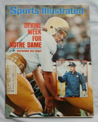 1975 Sports Illustrated Rick Slager Notre Dame Dan Devine