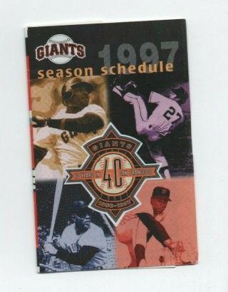 1997 San Francisco Giants Pocket Schedule Sponsored By Coca - Cola